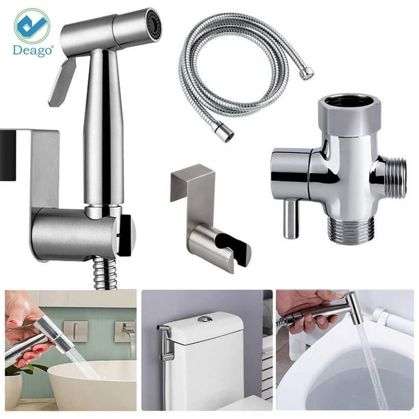 Multi-Purpose Bathroom Bidet Stainless Steel Toilet Sprayer kit Ideal for The Shower Set for Personal Hygiene Hand Bidet Spray